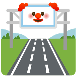 motorway and clown face