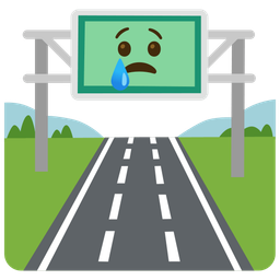 motorway and crying face