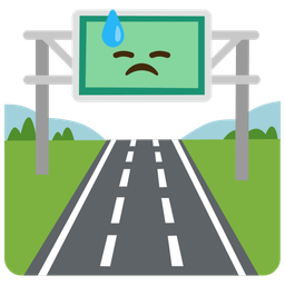 motorway and downcast face with sweat