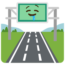 motorway and drooling face