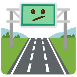 motorway and face with diagonal mouth