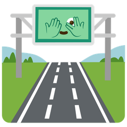 motorway and face with peeking eye