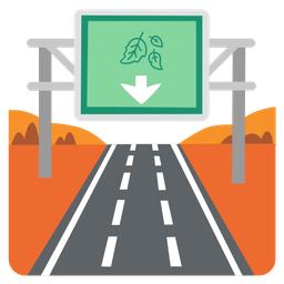 motorway and fallen leaf