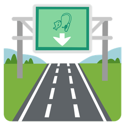 motorway and fishing pole