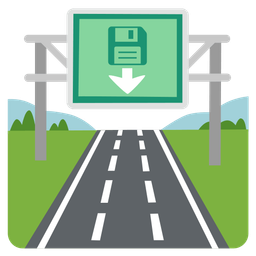 motorway and floppy disk