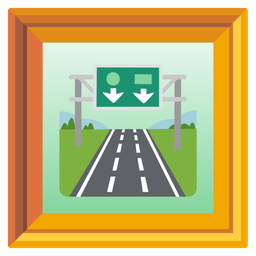 motorway and framed picture