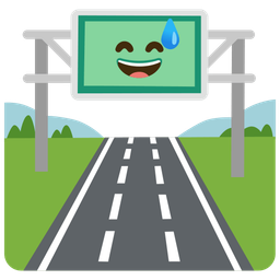 Motorway and Grinning face with sweat