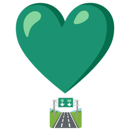 motorway and heart exclamation