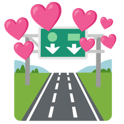 motorway and heart with arrow