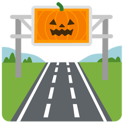 motorway and jack-o-lantern