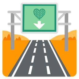 motorway and orange heart