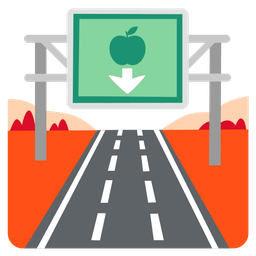 motorway and red apple
