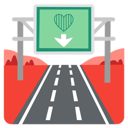 motorway and red heart