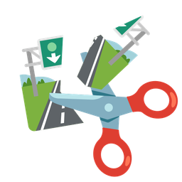 motorway and scissors