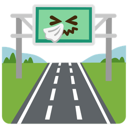 motorway and sneezing face