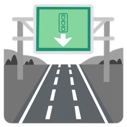 motorway and vertical traffic light