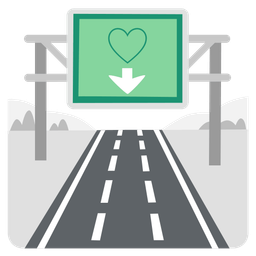 motorway and white heart