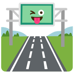Motorway and Winking face with tongue