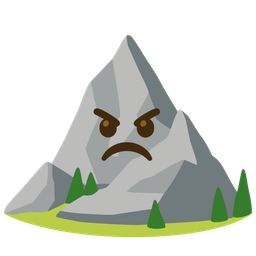 Mountain and Angry face