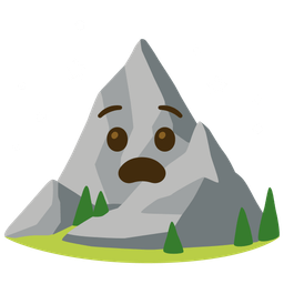 Mountain and Anguished face