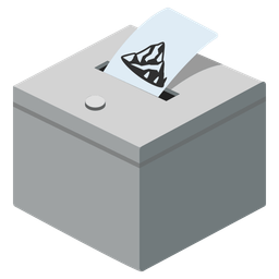 Mountain and Ballot box with ballot