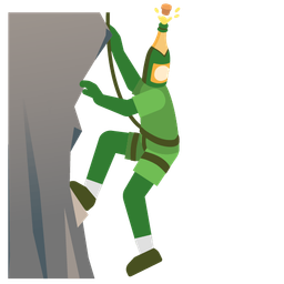 Mountain and Bottle with popping cork