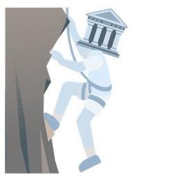 Mountain and Classical building