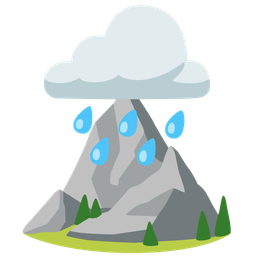 Mountain and Cloud with rain