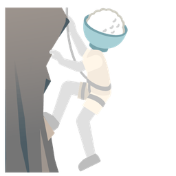 Mountain and Cooked rice