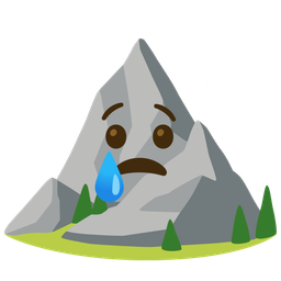 Mountain and Crying face