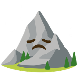 Mountain and Disappointed face
