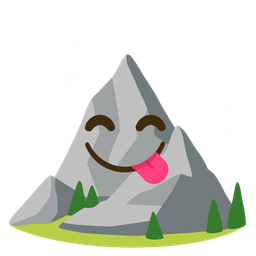 Mountain and Face savoring food