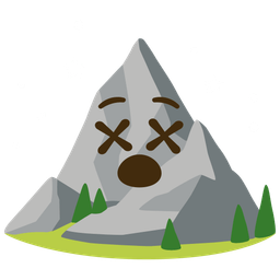 Mountain and Face with crossed-out eyes