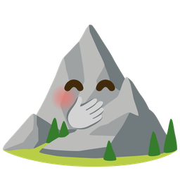 Mountain and Face with hand over mouth