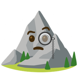 Mountain and Face with monocle