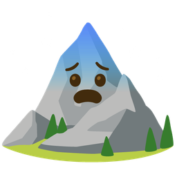 Mountain and Fearful face
