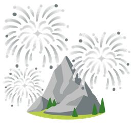 Mountain and Fireworks