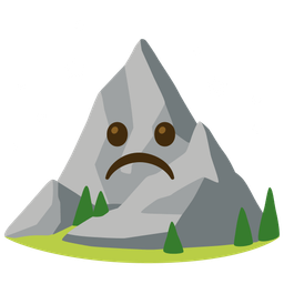 Mountain and Frowning face