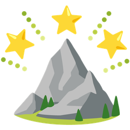 Mountain and Glowing star