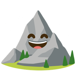 Mountain and Grinning face with smiling eyes
