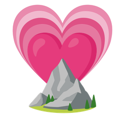 Mountain and Growing heart