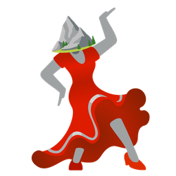 Mountain and High-heeled shoe