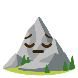 Mountain and Pensive face