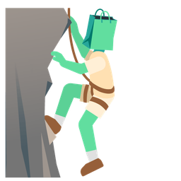 Mountain and Shopping bags