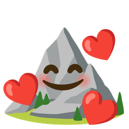 Mountain and Smiling face with hearts