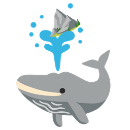 Mountain and Spouting whale