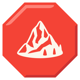Mountain and Stop sign