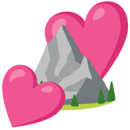 Mountain and Two hearts
