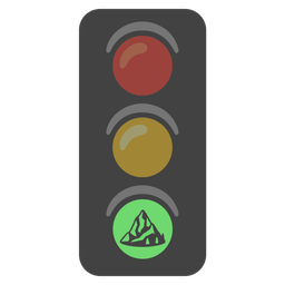 Mountain and Vertical traffic light