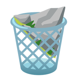 Mountain and Wastebasket